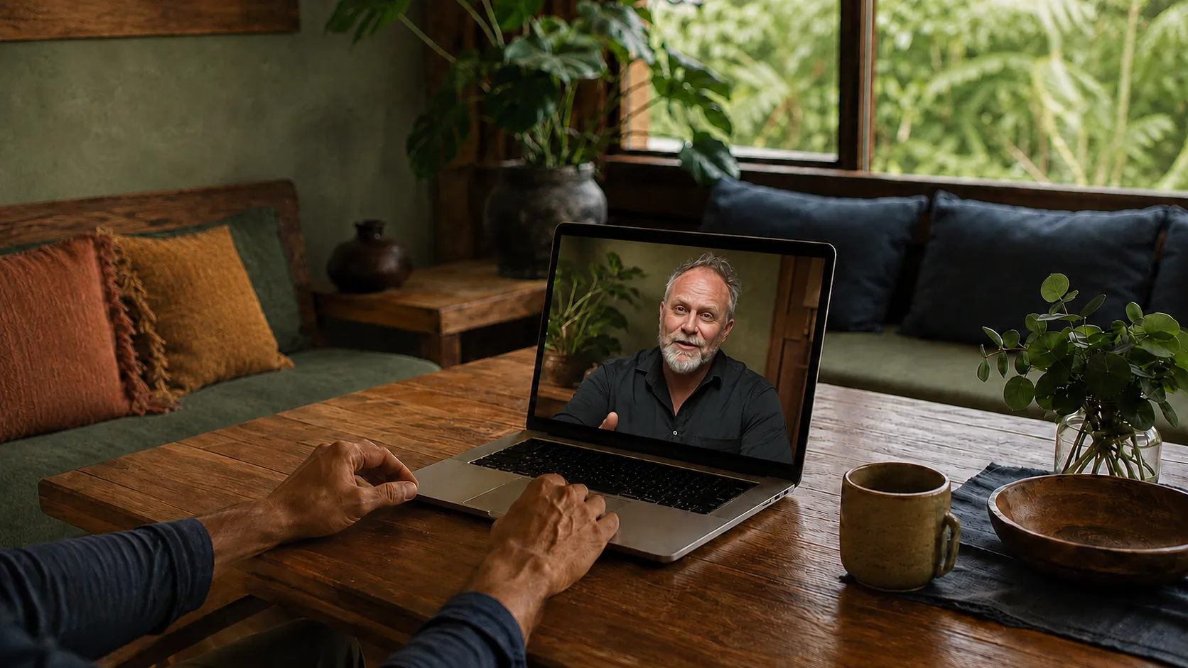 A private Soul Journey discovery conversation in a warm tropical setting